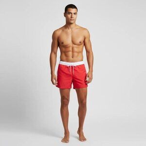 FSBN Beach Men's Swim Suit Board Shorts Swimming Trunks Red Size Large
